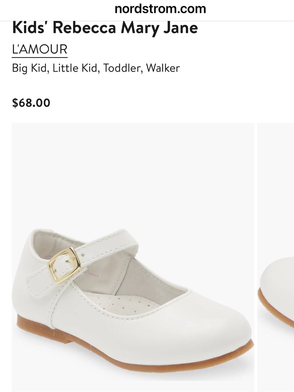 Girls' Rebecca White Mary Jane Dress Shoes